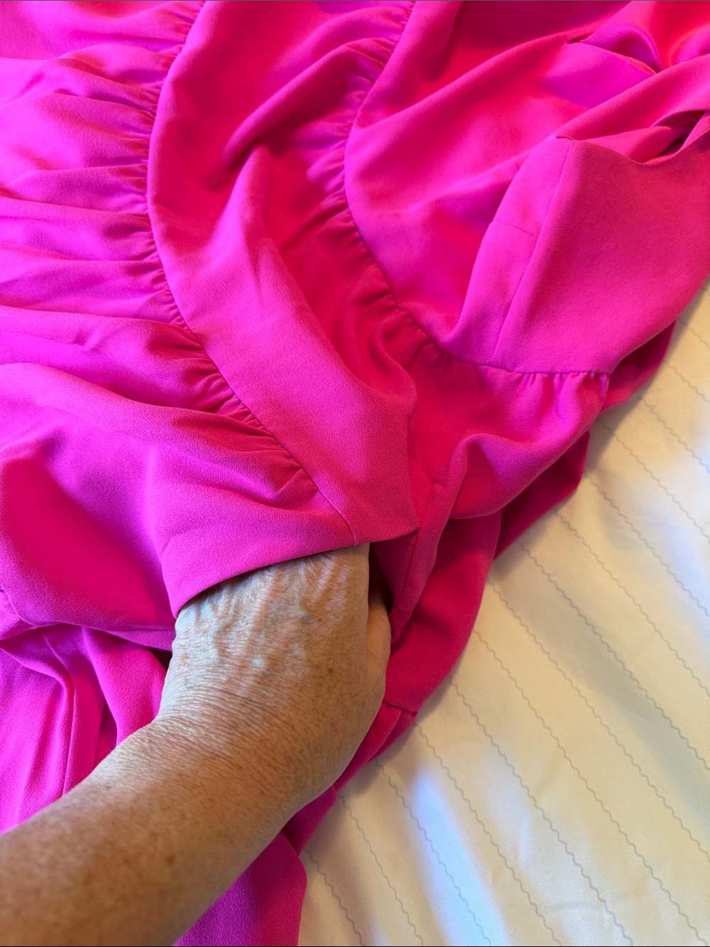 Lilly Pulitzer Hot Pink Tiered Mini Dress with Shoulder Ties size large - Picture 7 of 7
